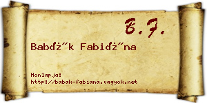 Babák Fabiána névjegykártya
